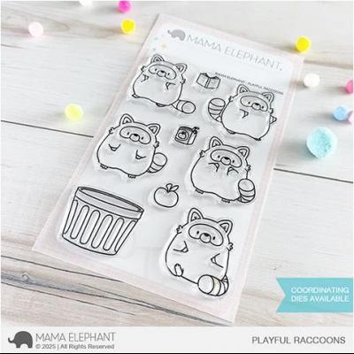 Mama Elephant Stempel - Playful Raccoons